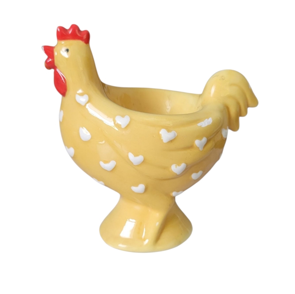 Yellow Ceramic Chicken Egg Cup